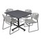 Kobe Kobe Square Table & Chair Set, Wood, Metal, Polypropylene Top TKB4848GY44GY - alternate 1